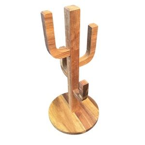 Wooden Cactus Stand